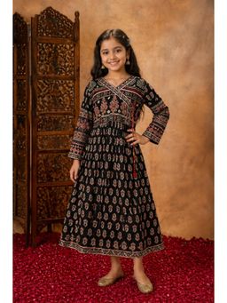 Aarika - Black Floral Print Dress
