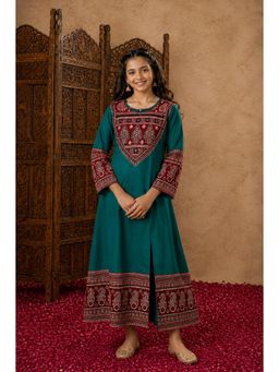 Aarika - Rama Floral Print Green Dress