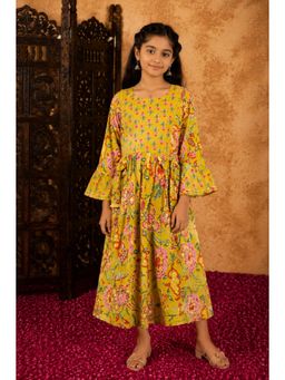 Aarika - Mustard Floral Print Dress