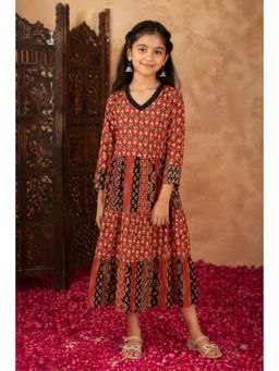 Aarika - Maroon Floral Print Dress