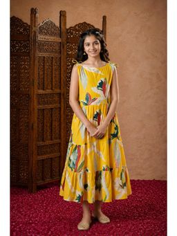 Aarika - Yellow Floral Print Dress