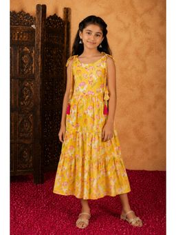 Aarika - Yellow Floral Print Dress