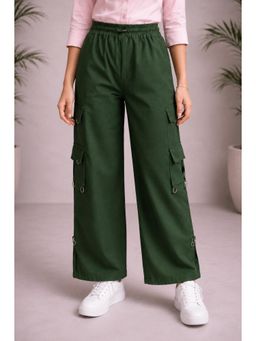 Aarika - Dark Green Colour Solid Polyester Cargo