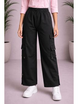 Aarika - Black Colour Solid Polyester Cargo