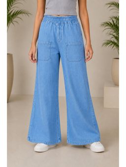 Aarika - Light Blue Colour Solid Denim Jeans