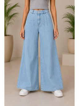 Aarika - Light Blue Colour Solid Denim Jeans