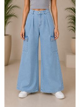 Aarika - Light Blue Colour Solid Denim Jeans
