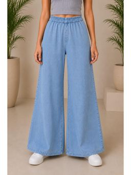 Aarika - Light Blue Colour Solid Denim Jeans