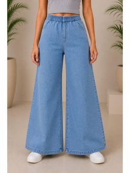 Aarika - Light Blue Colour Solid Denim Jeans
