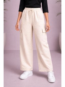 Aarika - Beige Colour Solid Nylon Trouser