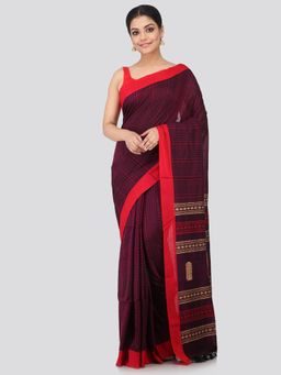 PinkLoom - Women's Cotton Saree With Unstitched Blouse Piece