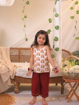 Polka Tots - Multi-Color Cotton Printed Top with Pant