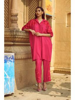 dash and dot - Pink Embroidered Pant