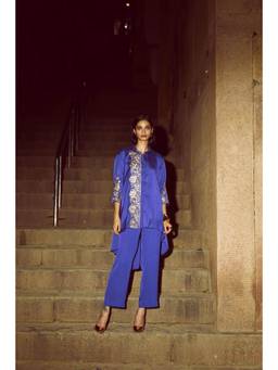 dash and dot - Blue Straight Pant
