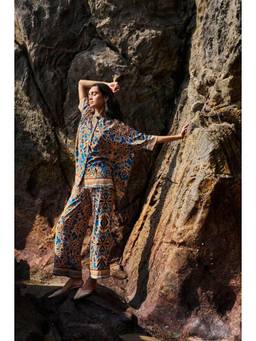 dash and dot - Multi-Color Abstract Floral Printed Pant