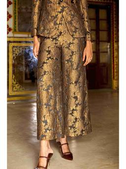 dash and dot - Gold Brocade Wide Legged Pant