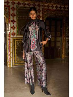 dash and dot - Black Paisley Pant