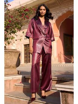 dash and dot - Maroon Cherry Straight Pant