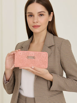 ESBEDA - Peach Color Blossom Weave Wallet For Women