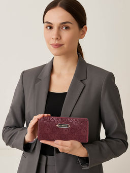 ESBEDA - Maroon Color Blossom Weave Wallet For Women