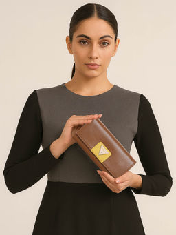 ESBEDA - Tan Color Elegance Classic Wallet For Women