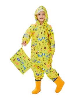 Little Surprise Box - Raincoat For Kids-yellow Safari Kingdom Theme