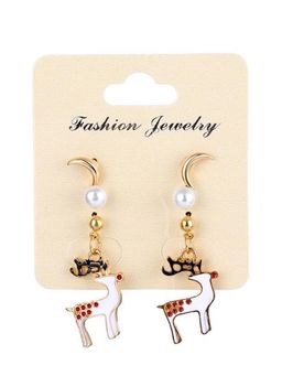 Little Surprise Box - 3 Piece Earrings Reindeer Hanging Pearl