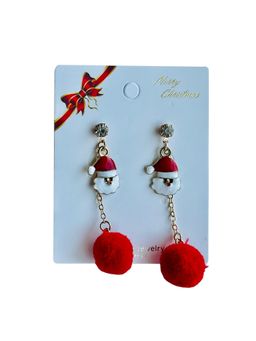 Little Surprise Box - Xmas Earrings Red Pompom and Santa Claus