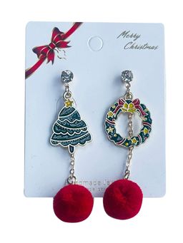 Little Surprise Box - Xmas Earrings Pompom Tree and Xmas Wreath