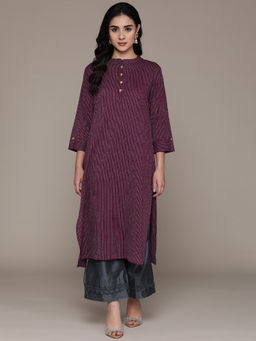 Readiprint - A Line Style Cotton Fabric Purple Kurta
