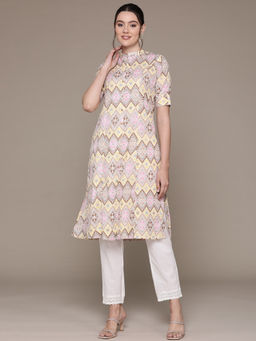 Readiprint - A Line Style Cotton Fabric Multi Color Kurta