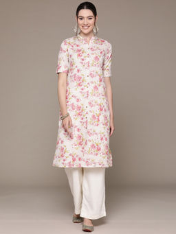 Readiprint - A Line Style Cotton Fabric Pink Color Kurta