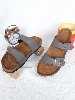 MOZAFIA - Womens Metallic Round Toe Sandals