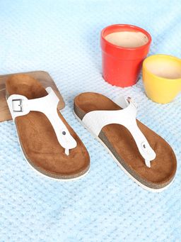 MOZAFIA - Womens White Round Toe Sandals