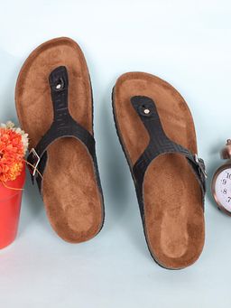 MOZAFIA - Womens Black Round Toe Sandals