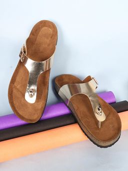 MOZAFIA - Womens Rose Gold Round Toe Sandals