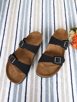 MOZAFIA - Womens Black Round Toe Sandals