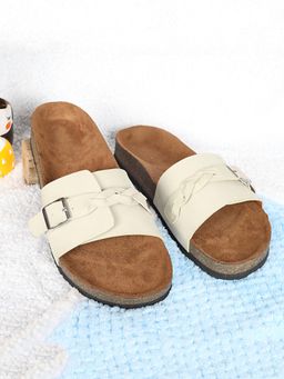 MOZAFIA - Womens Cream Round Toe Sandals