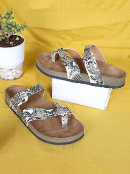 MOZAFIA - Womens Cream One Toe Sandals