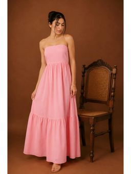 LABEL MAE - Pastel Pink Strapless Tiered Maxi Dress