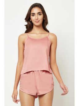 HOUSE OF S - Pink Solid Cami Style Top and Shorts (Set of 2)