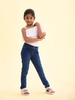 Go Colors - Navy Blue Solid Slim Fit Jeggings