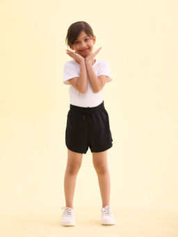 Go Colors - Black Solid Relaxed Fit Shorts