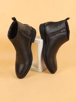 Carlton London - Mens Classic Brown Zippered Ankle Boots - Brown