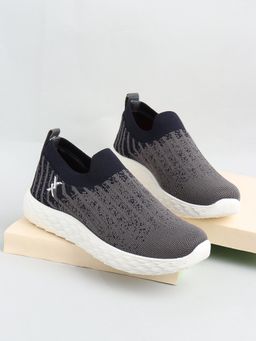 Carlton London - Womens Comfortable Slip-On Knit Sneakers - Navy Blue