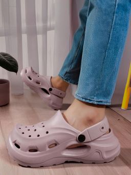 Carlton London - Womens Lightweight Ventilated Clog Sandals - Purple