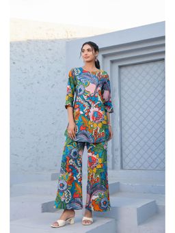 Jisora - Womens Multicolour Printed Cotton Loungewear Set
