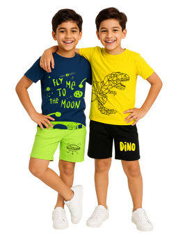 Kuchipoo - Boys Cotton T-Shirts and Shorts (Kuc-Nsut-133) (Set of 4)