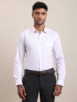 Turtle - Debonair Men Pure Cotton Slim Printed Pink Shirt