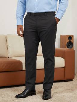 Subtract - Men Stretch Flex Mid Waist Slim Fit Formal Trouser